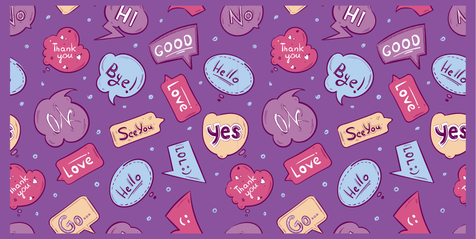 Alfombra vinílica con frase burbujas de mensajes de colores - TenVinilo