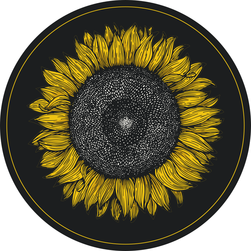 Alfombra vinílica flores diseño de girasol grande - TenVinilo