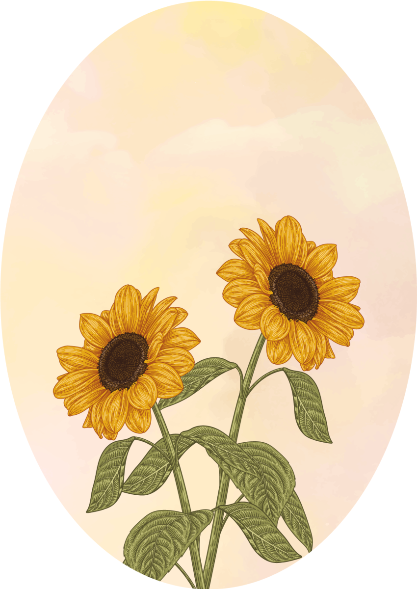 Alfombra vinílica flores abrazo de girasol - TenVinilo