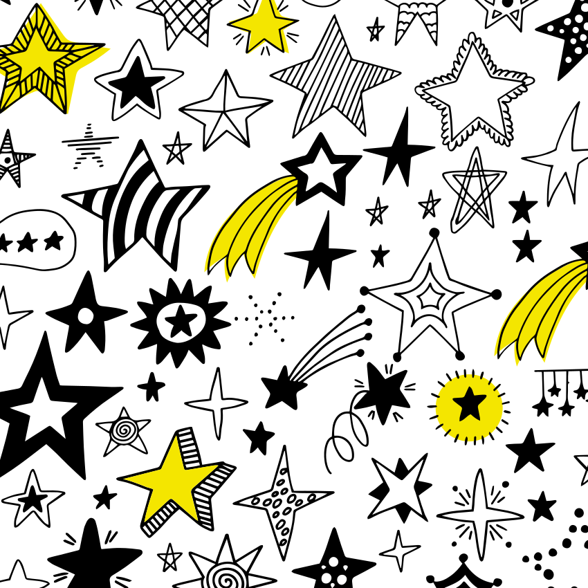 Alfombra vinilo cuadrada Estrellas del doodle - TenVinilo