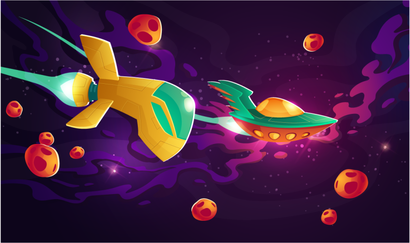 Alfombra vinílica infantil concepto de viaje cósmico - TenVinilo