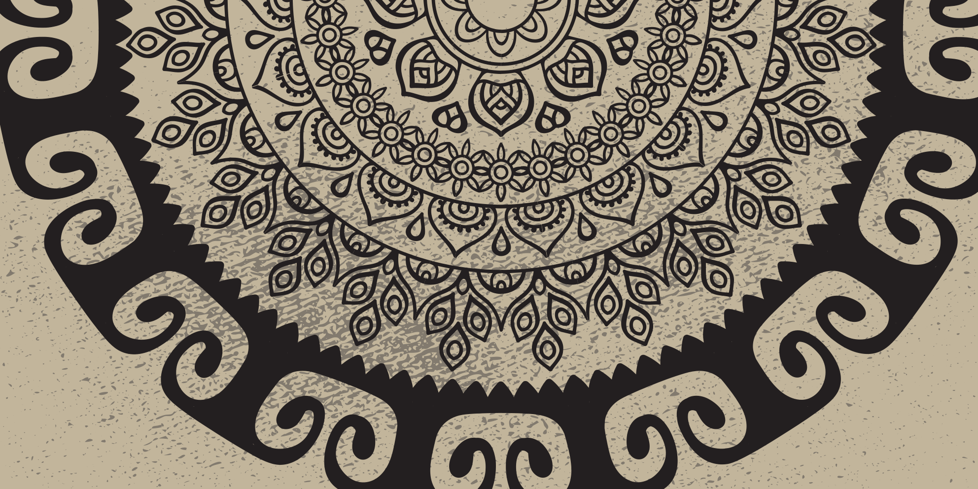 Alfombra vinílica mandala motivo sofisticado - TenVinilo