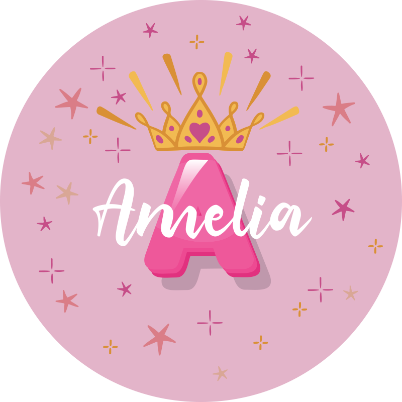 Alfombra vinílica infantil nombre personalizado de princesa - TenVinilo