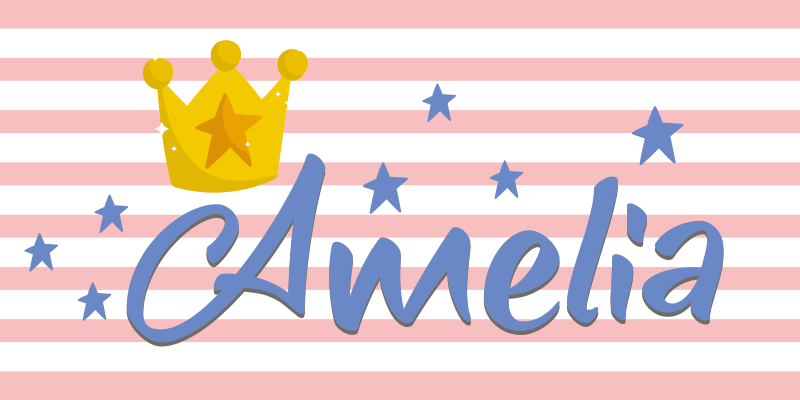 Alfombra vinílica infantil corona y estrellas personalizadas - TenVinilo