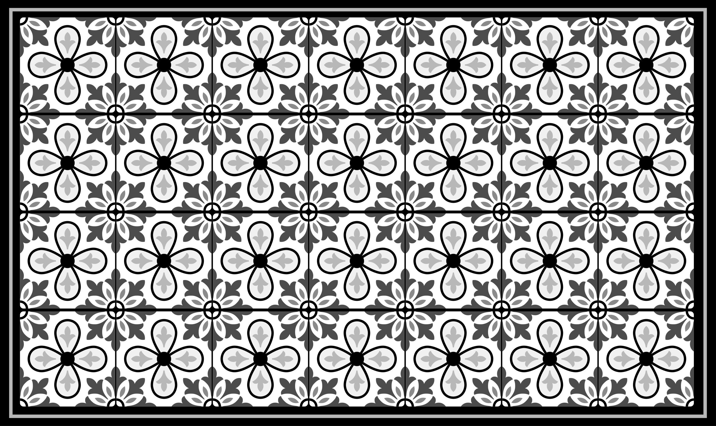 Alfombra vinilo cocina Azulejos en blanco y negro - TenVinilo