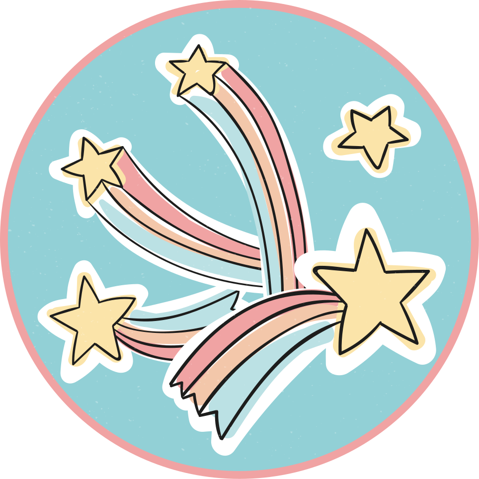 Alfombra vinílica infantil estrellas arcoíris coloridas - TenVinilo