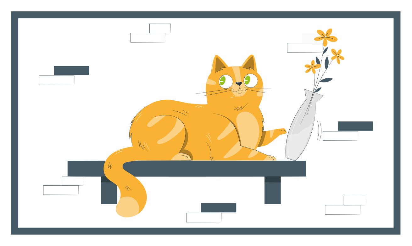 Alfombra vinílica infantil escena de gato juguetón - TenVinilo