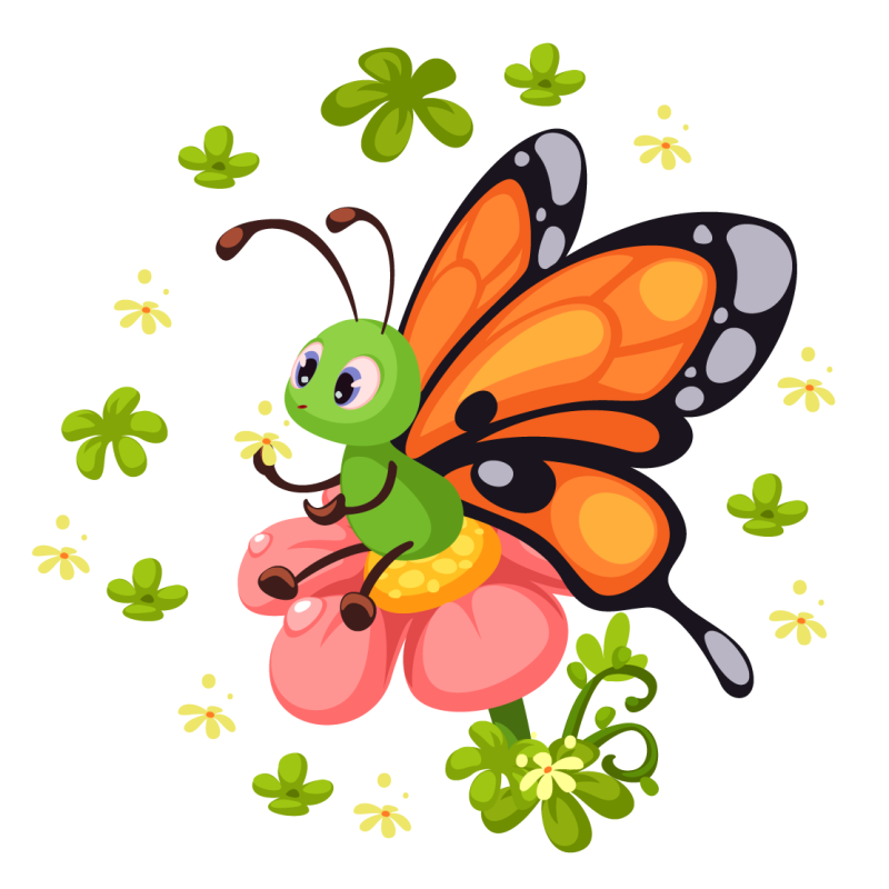 Aflombra vinílica animales Mariposa sentada en una flor - TenVinilo