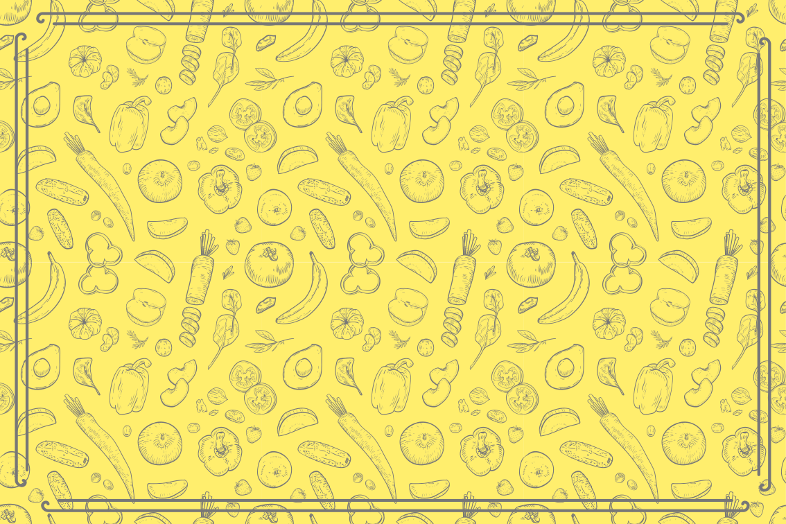 Alfombra vinílica cocina patrón de fruta caprichoso - TenVinilo