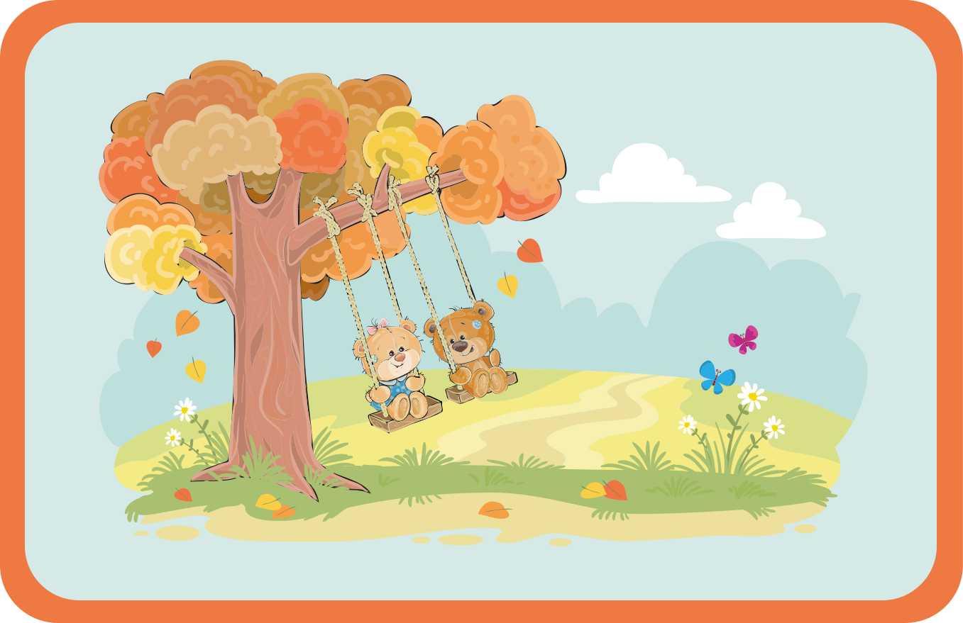 Alfombra vinílica infantil ositos en columpios - TenVinilo