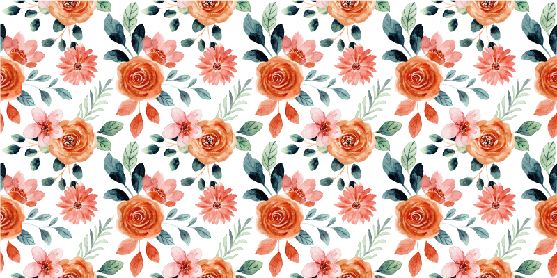 Alfombra vinílica flores encantador motivo botánico - TenVinilo