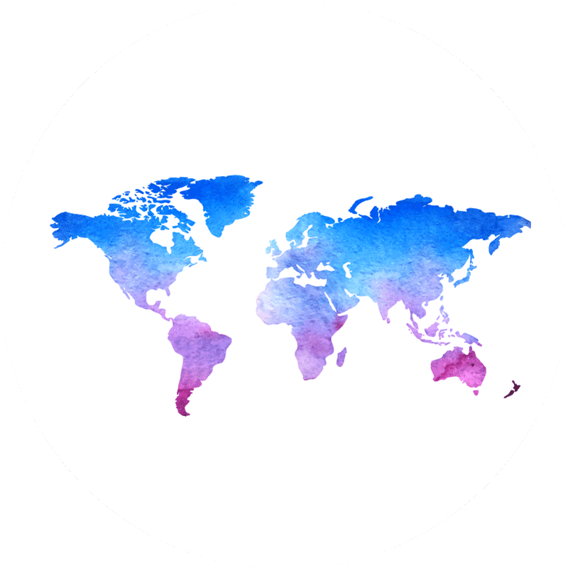 Alfombra de vinilo mapamundi Teñido anudado morado y verde azulad - TenVinilo