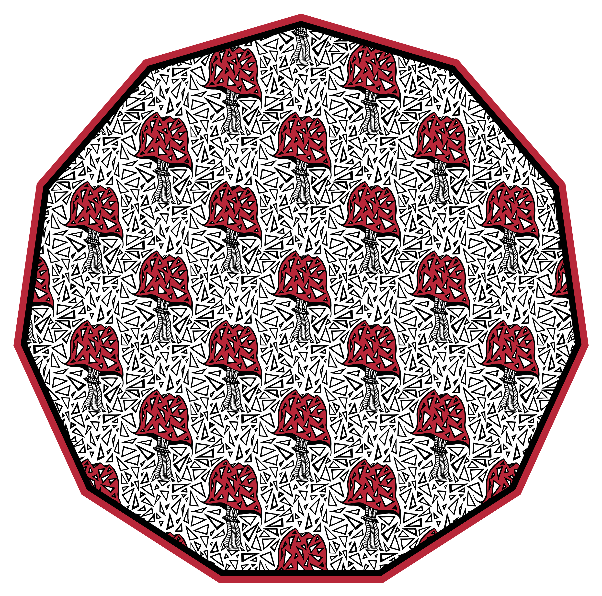 Alfombra vinílica naturaleza motivo artístico de hongos - TenVinilo