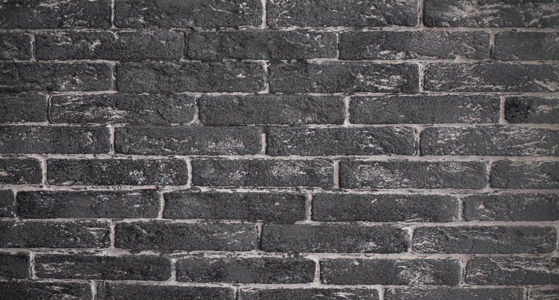 Alfombra vinílica imitación piedra ladrillo negro elegante - TenVinilo