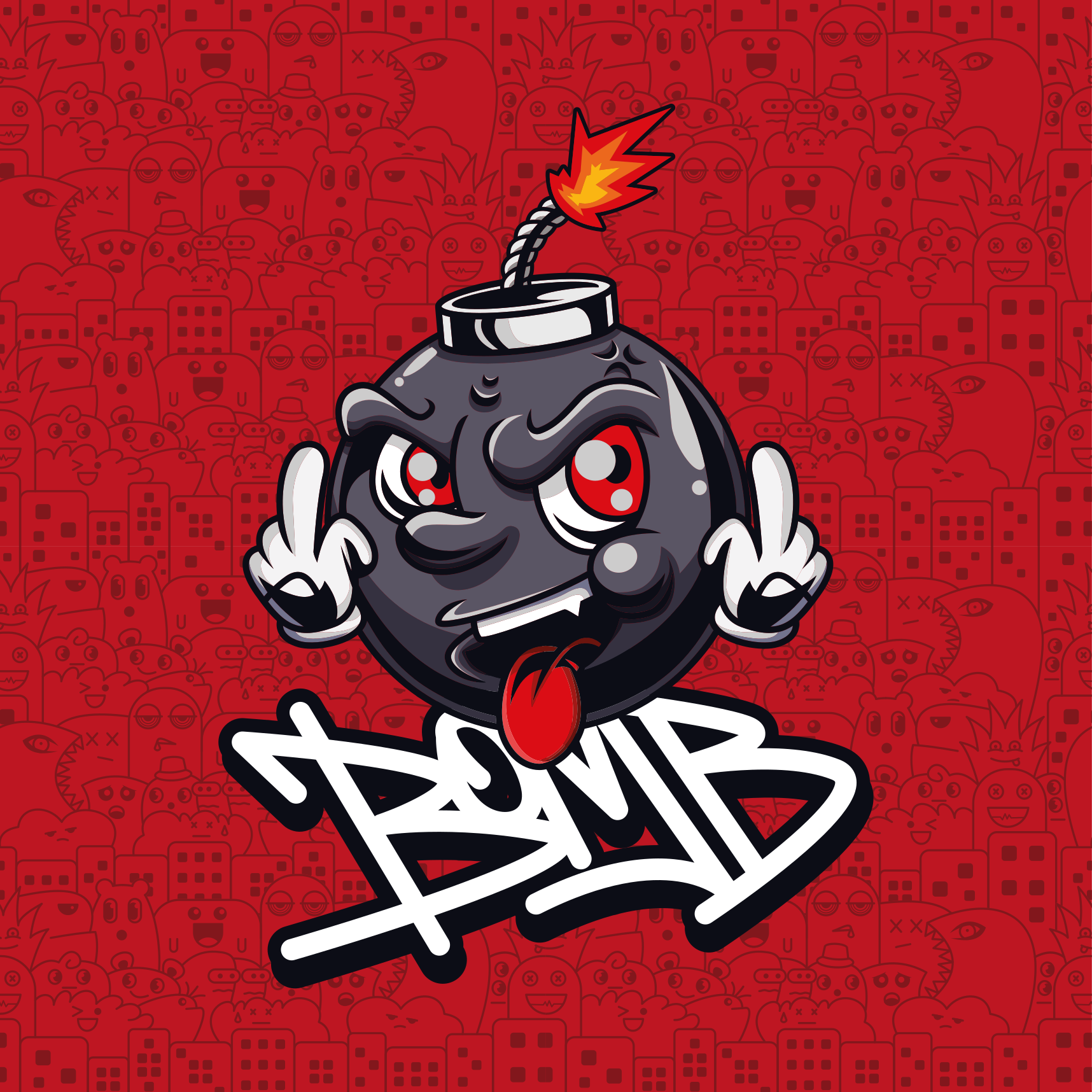 Alfombras vinílicas modernas Botín bebé bomba graffiti dibujos an - TenVinilo