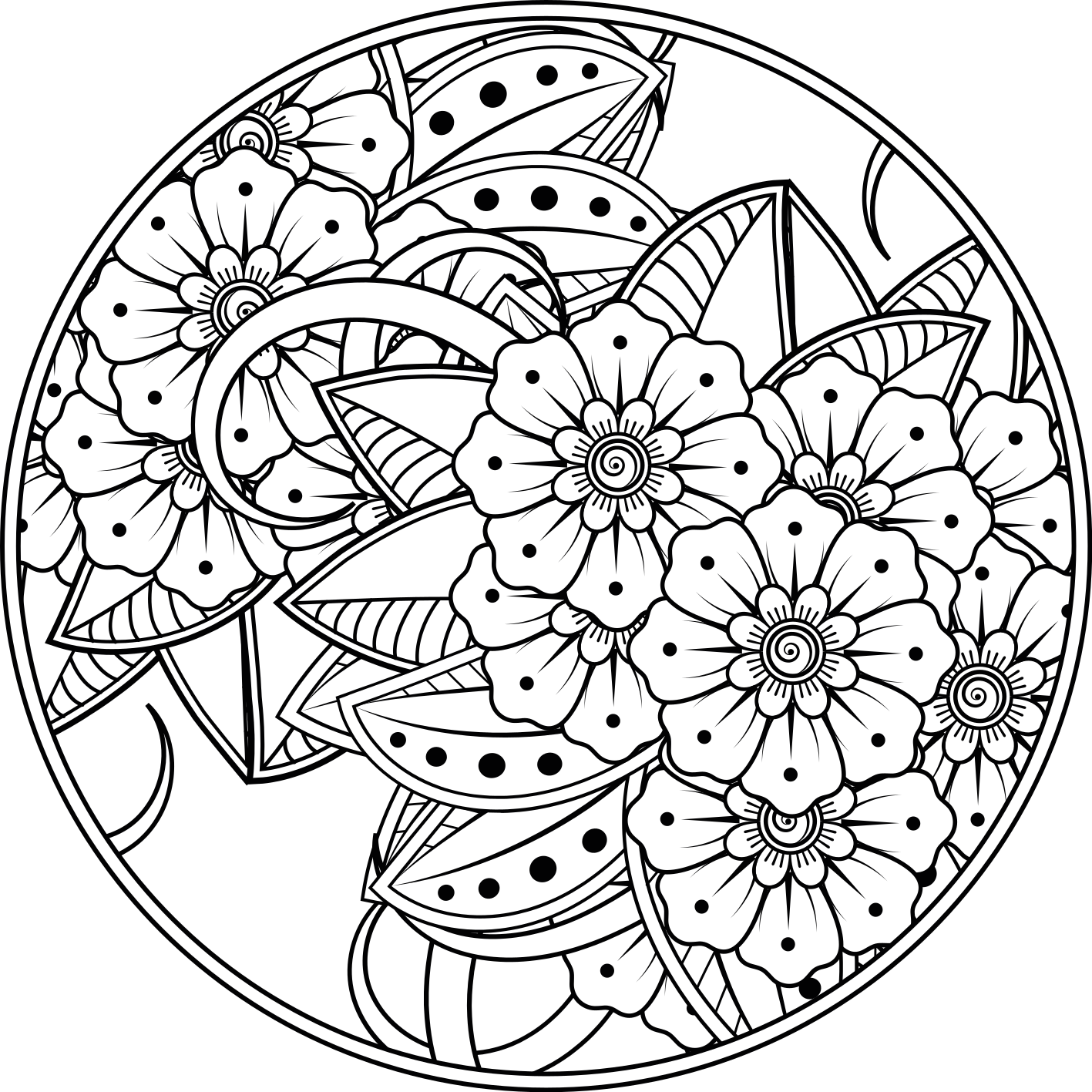 Alfombra vinílica mandala estilo mandala floral - TenVinilo