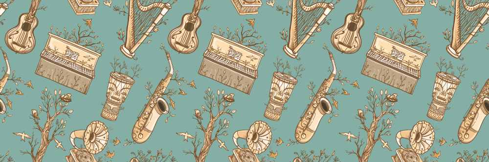 Alfombra vinílica infantil idea de instrumentos musicales - TenVinilo