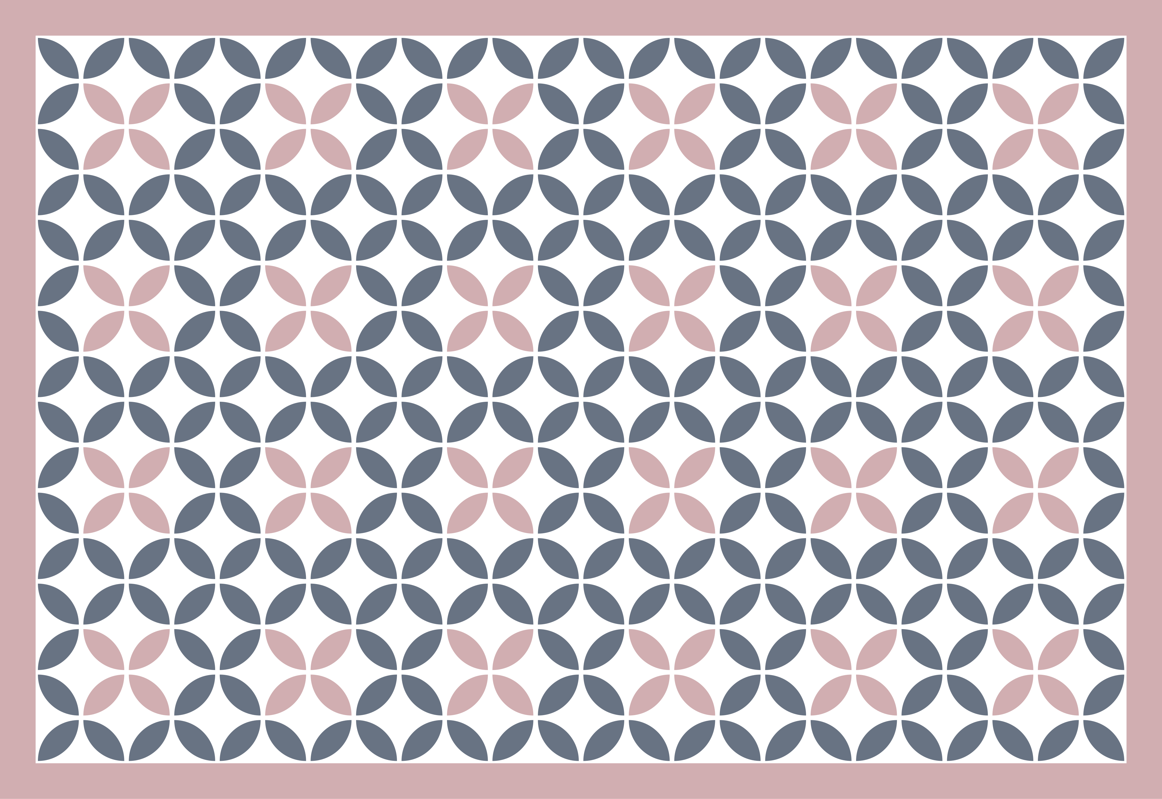 Alfombra vinílica mosaico diseño redondo en beige y gris. - TenVinilo