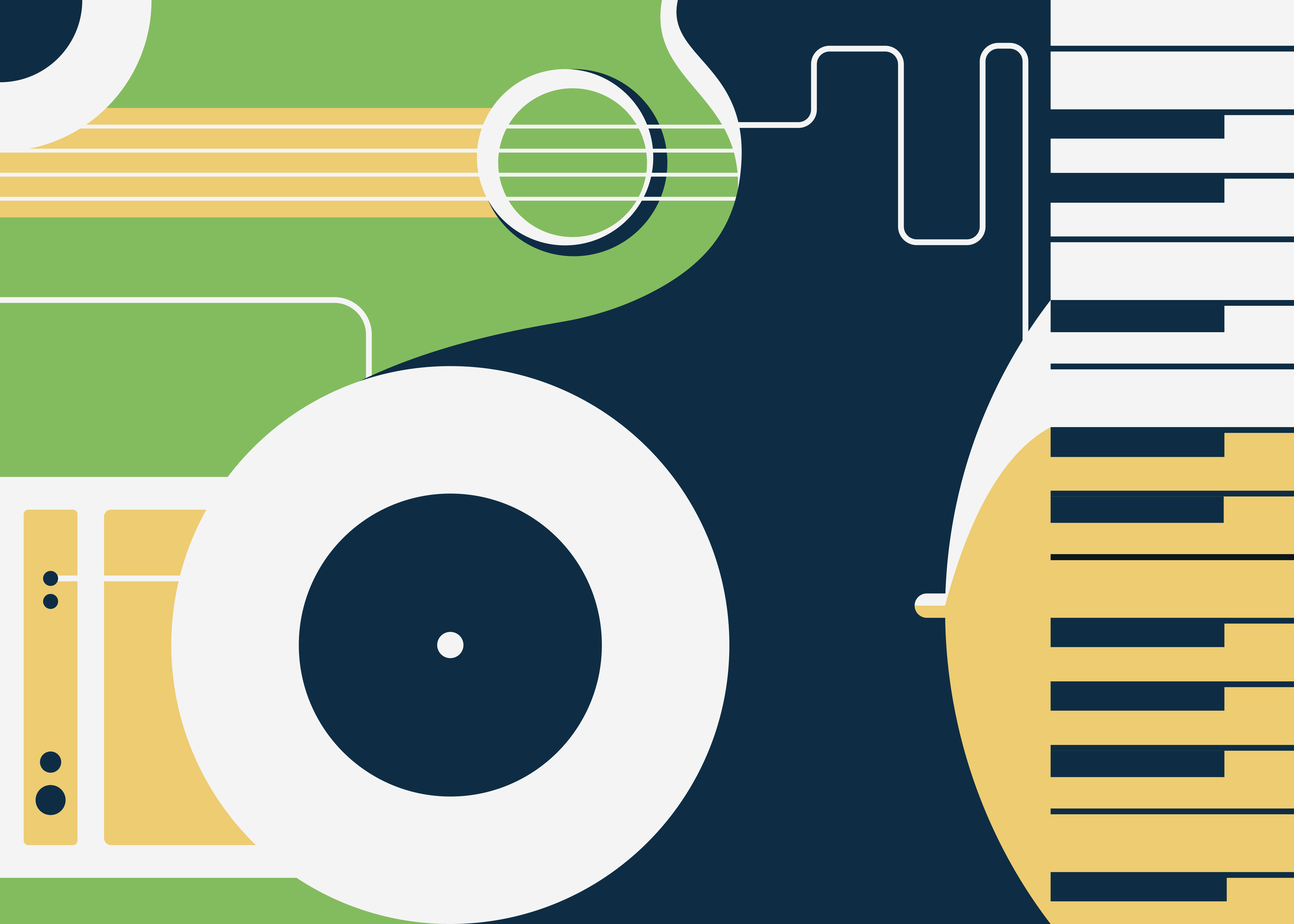 Alfombra vinílica rectangular motivo de instrumento musical - TenVinilo