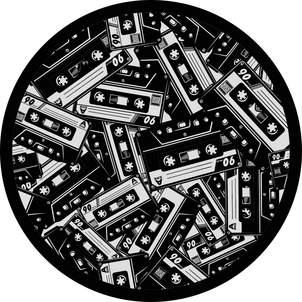 Alfombra vinílica infantil concepto de cassette tape - TenVinilo