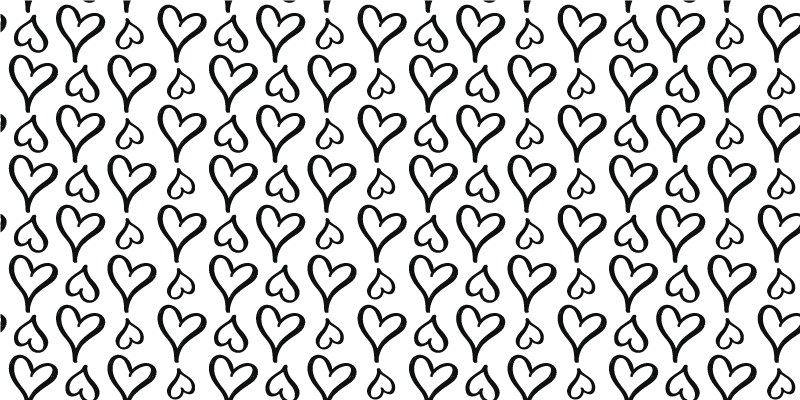 Alfombra vinílica imitación patrón de corazones negros - TenVinilo