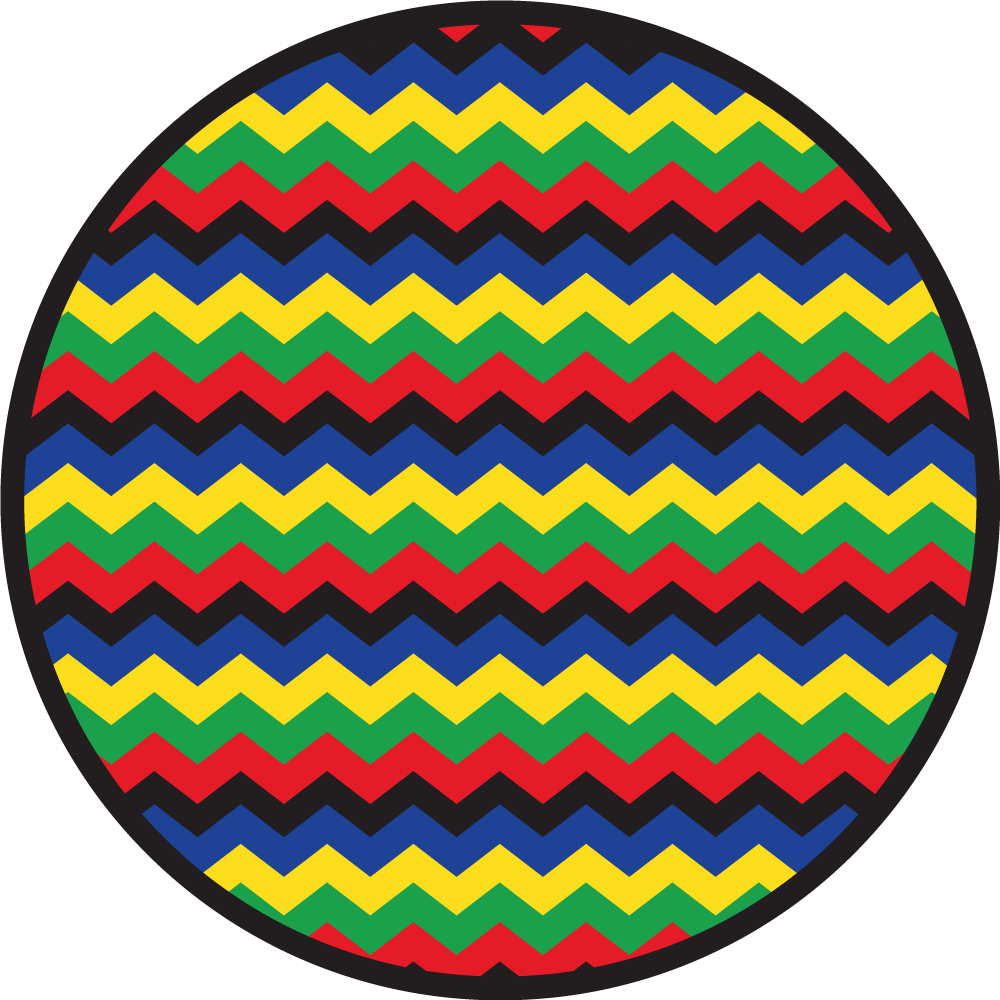 Alfombra vinílica geométrica estilo zigzag colorido - TenVinilo
