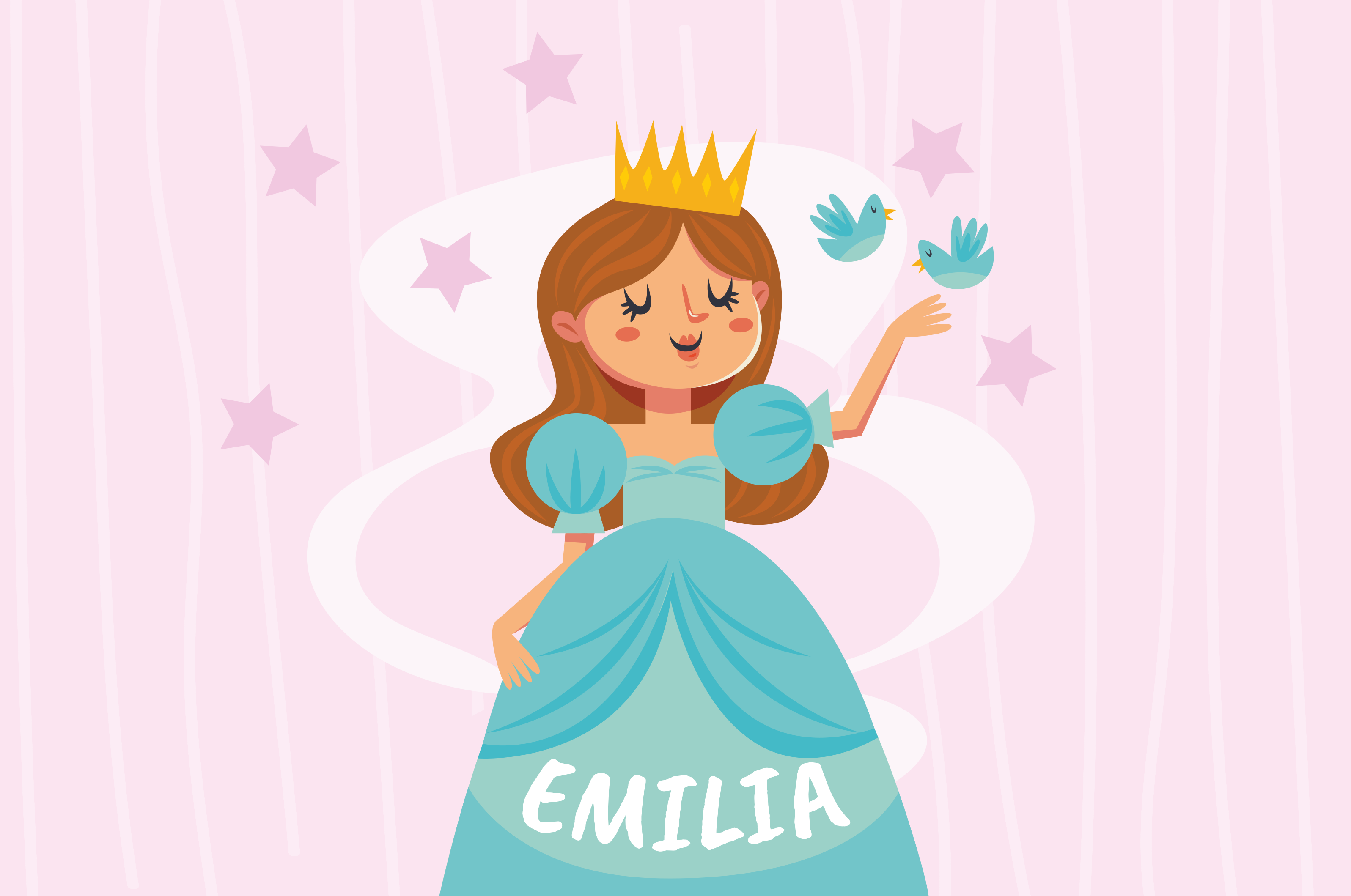 Alfombra vinílica personalizable diseño de princesa - TenVinilo