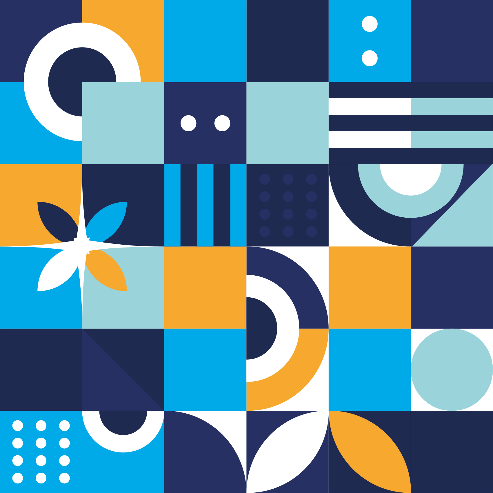 Alfombra vinílica hidráulica formas geométricas de colores - TenVinilo