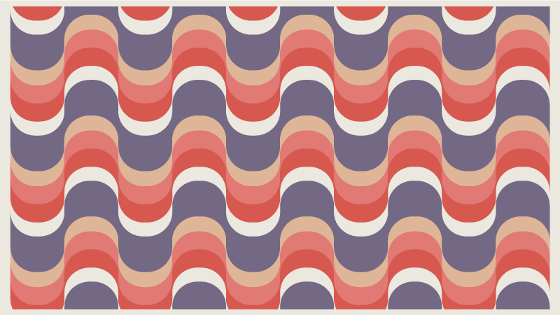 Alfombra vinilo rectangular Patrón geométrico retro groovy - TenVinilo