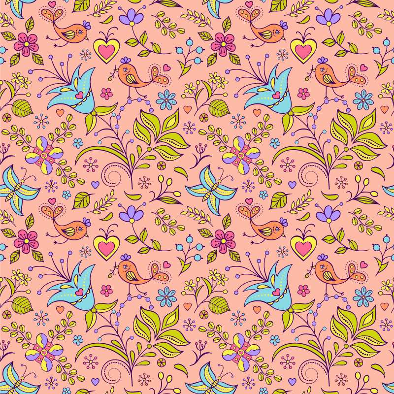 Alfombra vinílica flores motivo floral primavera - TenVinilo