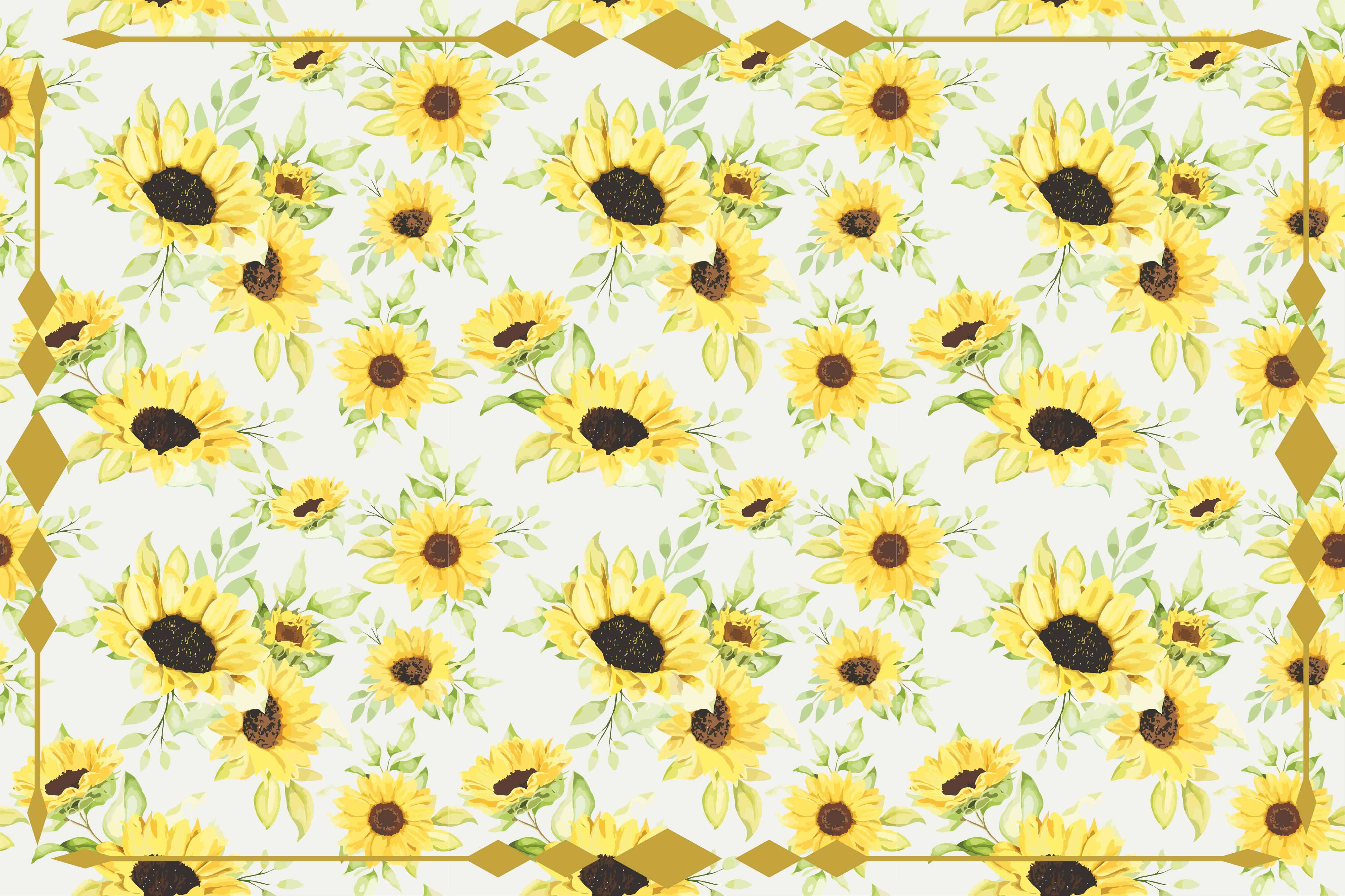 Alfombra vinílica flores patrón floral soleado - TenVinilo