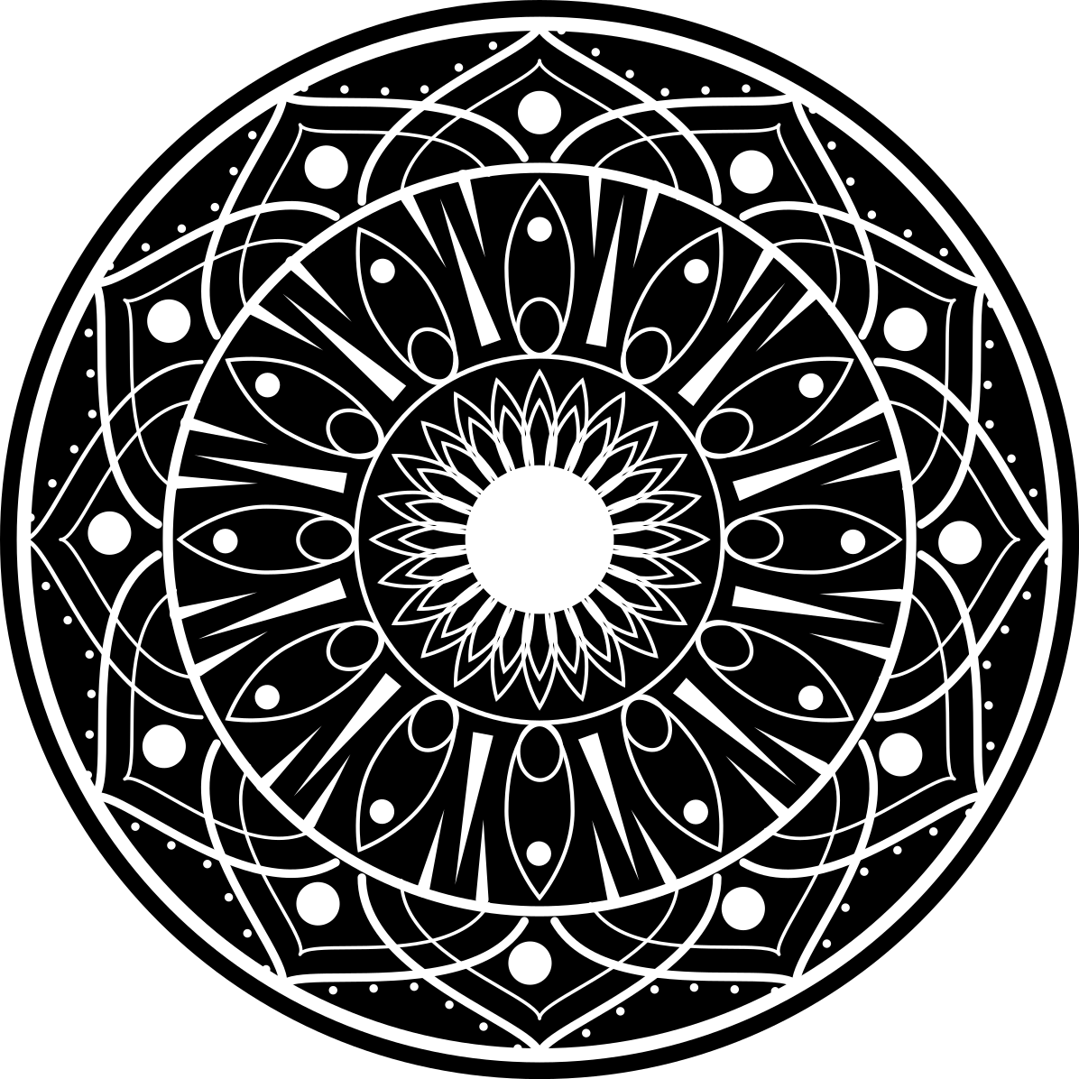 Alfombra vinílica mandala motivo mandala elaborado - TenVinilo