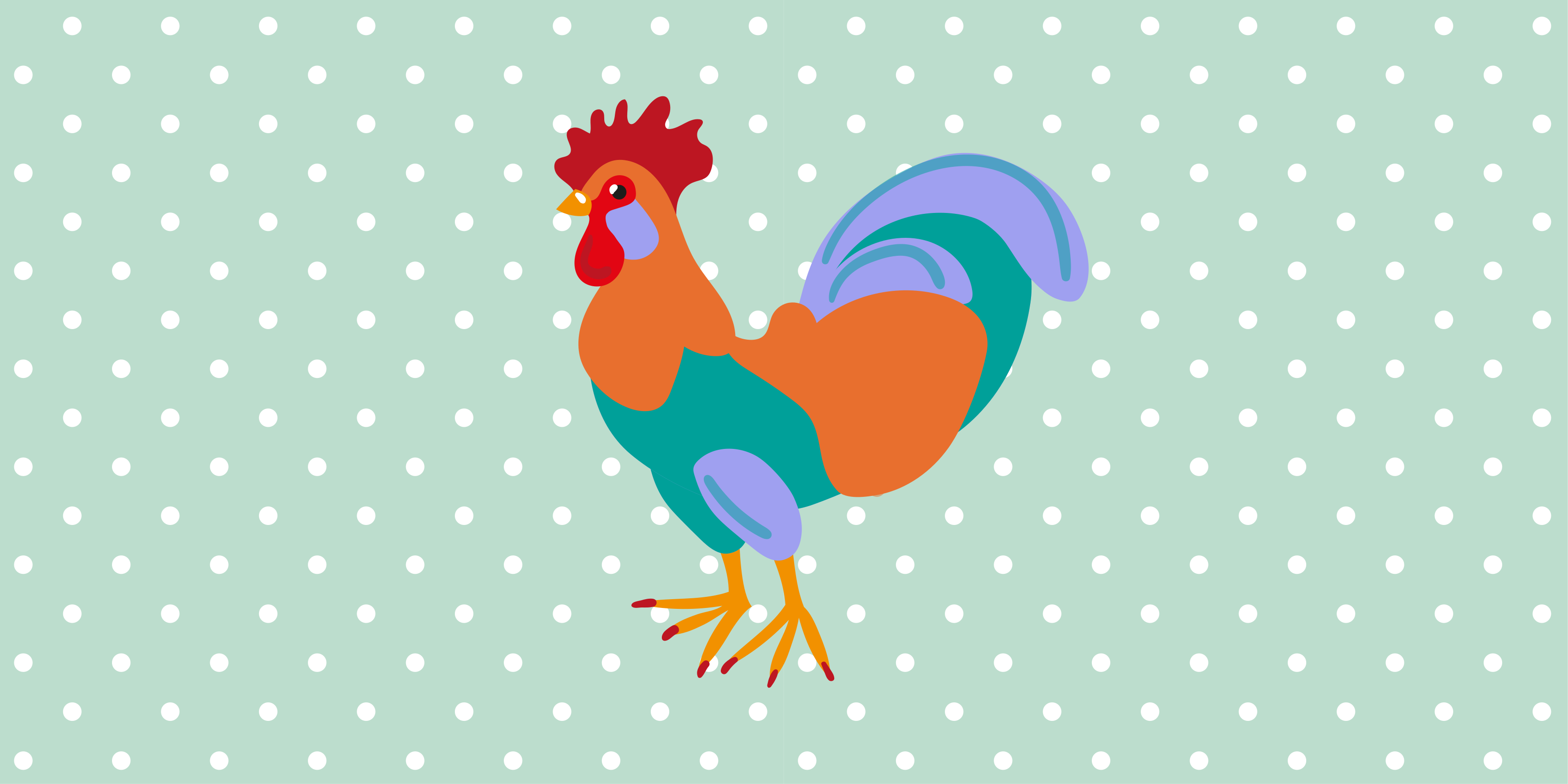 Aflombra vinílica animales arte del gallo vibrante - TenVinilo