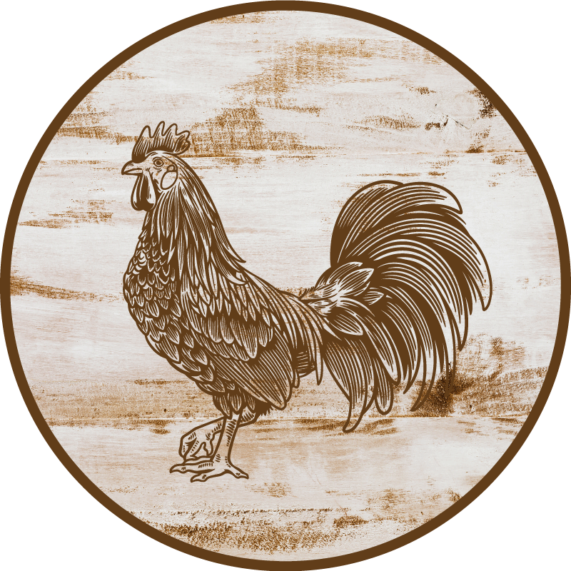 Aflombra vinílica animales ilustración de gallo vintage - TenVinilo