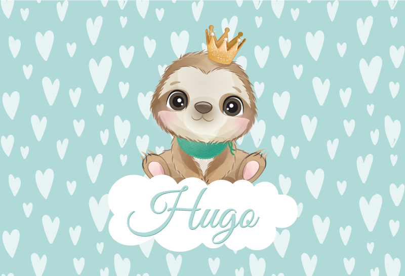 Alfombra vinílica bebé bebé Perezoso personalizado - TenVinilo