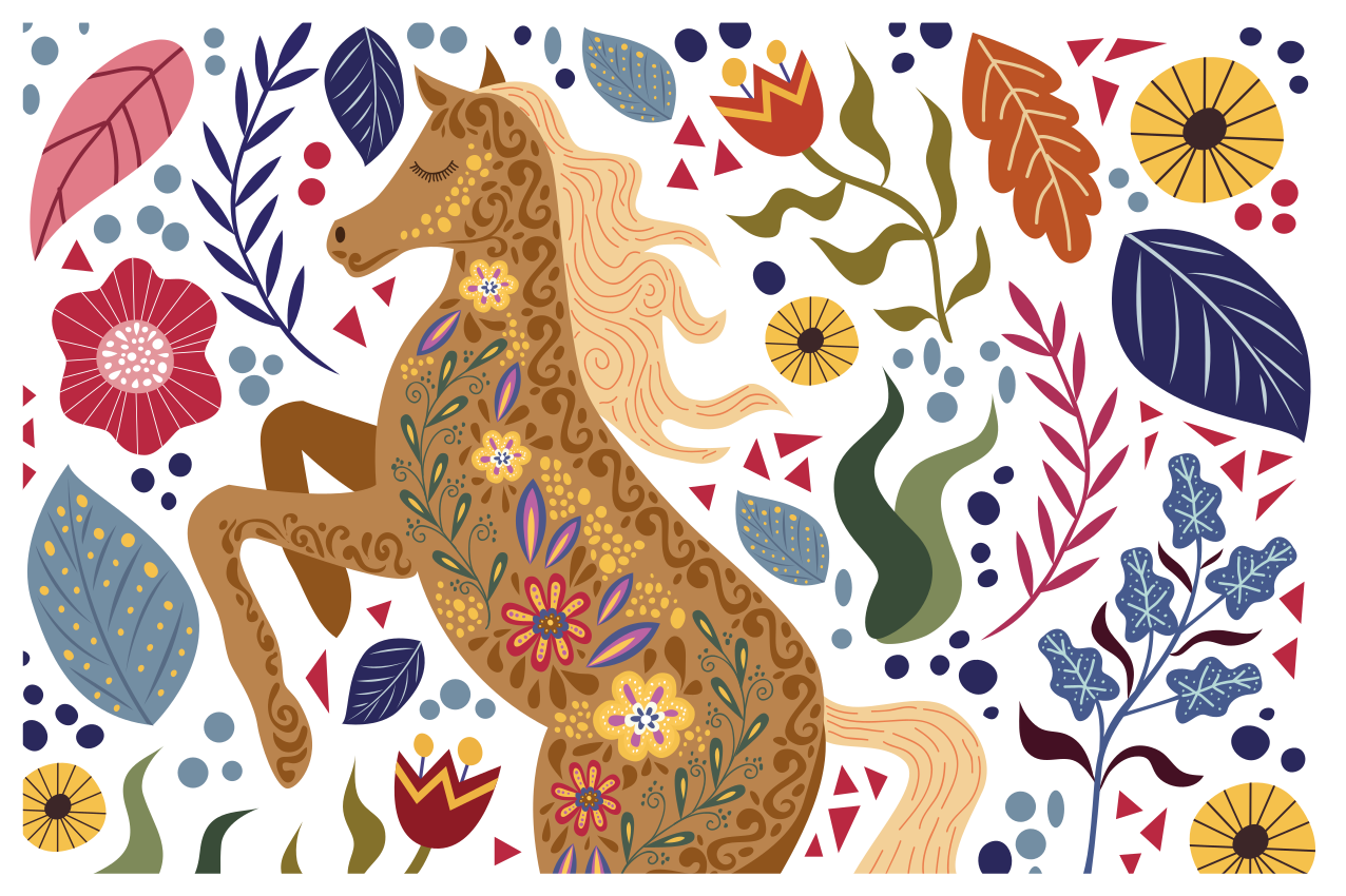 Aflombra vinílica animales arte de caballo majestuoso - TenVinilo