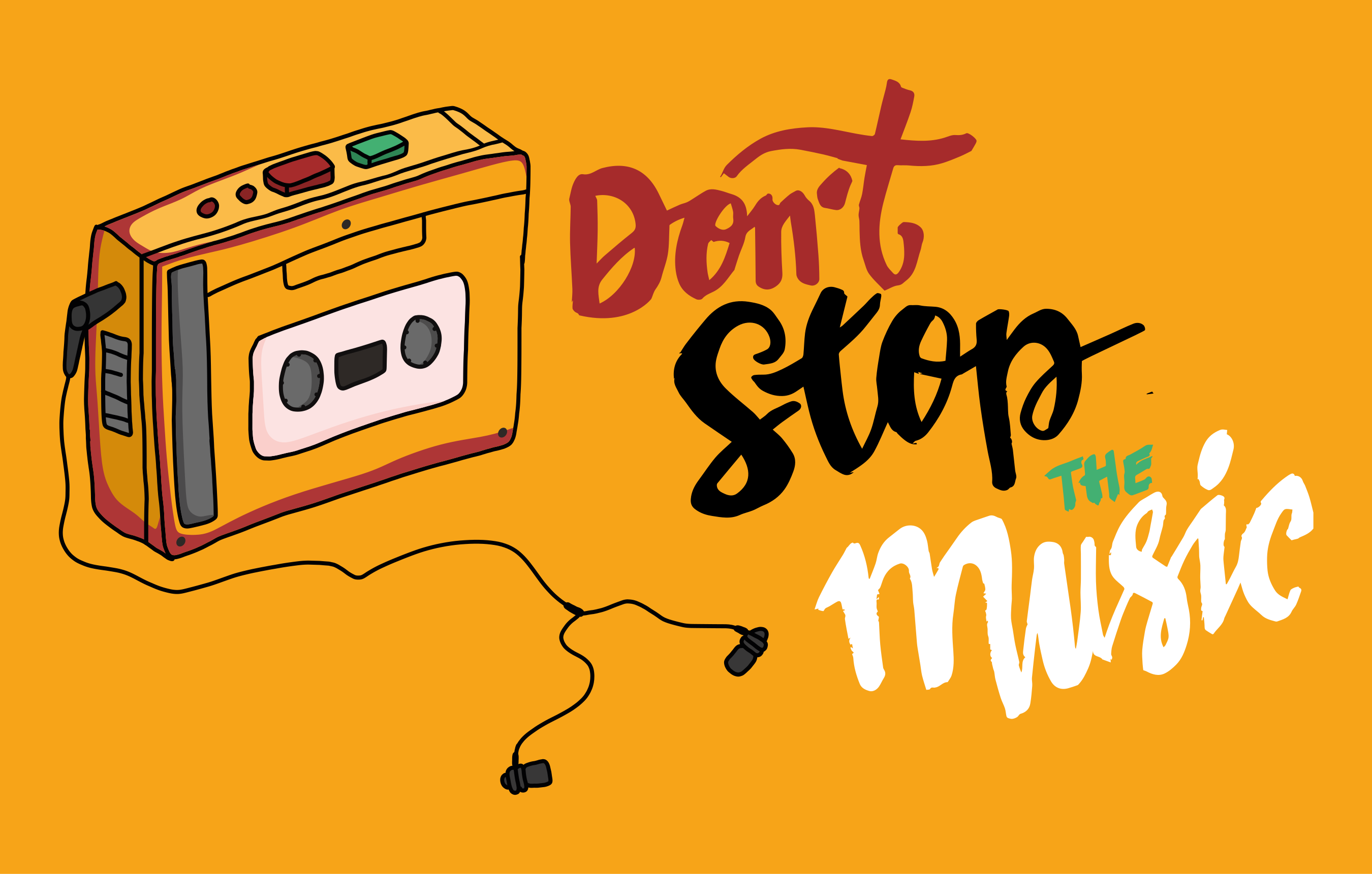 Alfombra vinílica vintage Ilustración de cassette walkman retro - TenVinilo