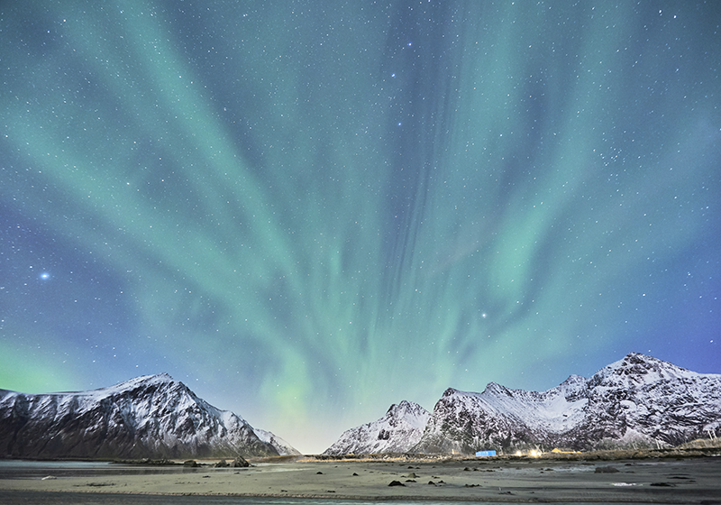 Alfombra vinílica naturaleza belleza de la aurora boreal - TenVinilo