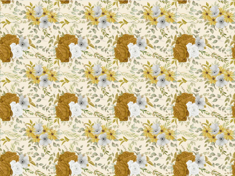 Alfombra vinílica flores diseño de hojas botánicas - TenVinilo