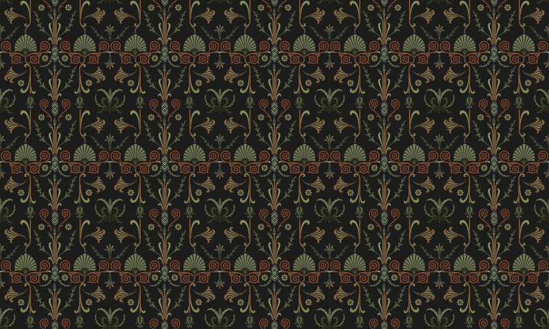 Alfombra de vinilo vintage patrones botánicos ornamentados - TenVinilo