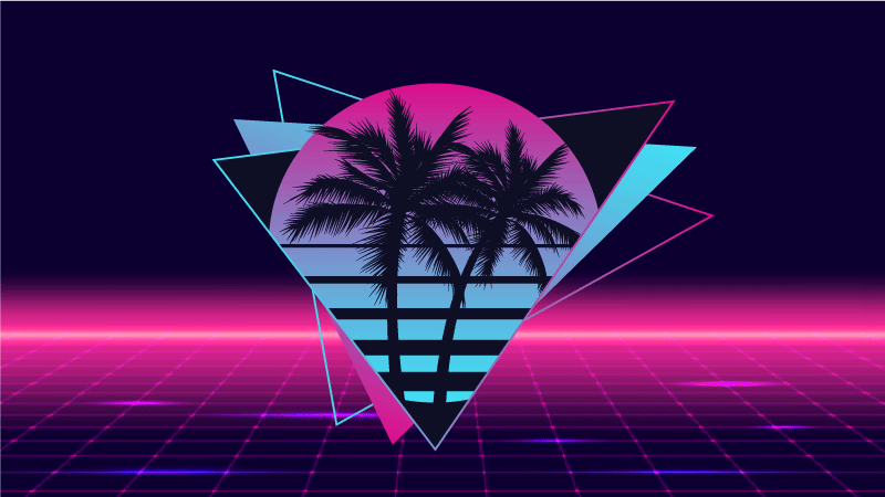 Alfombra vinílica vintage Palmera estilo vaporwave - TenVinilo