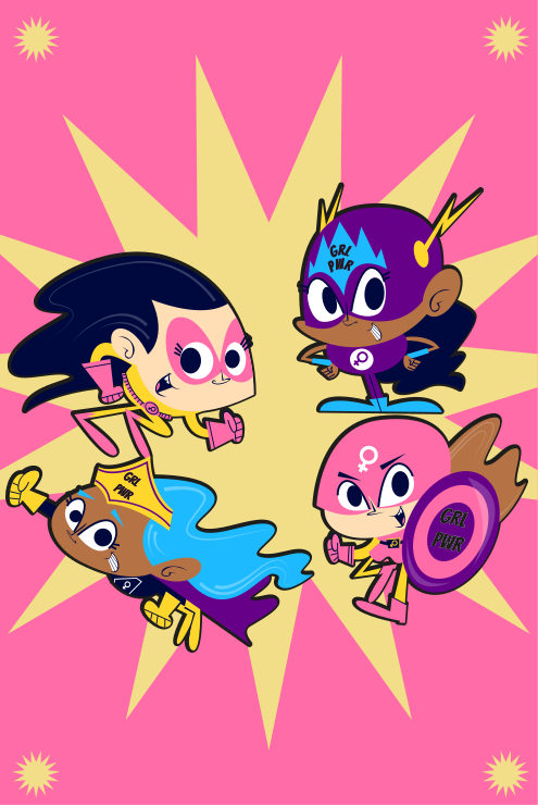 Alfombra vinílica infantil personajes superhéroes coloridos - TenVinilo