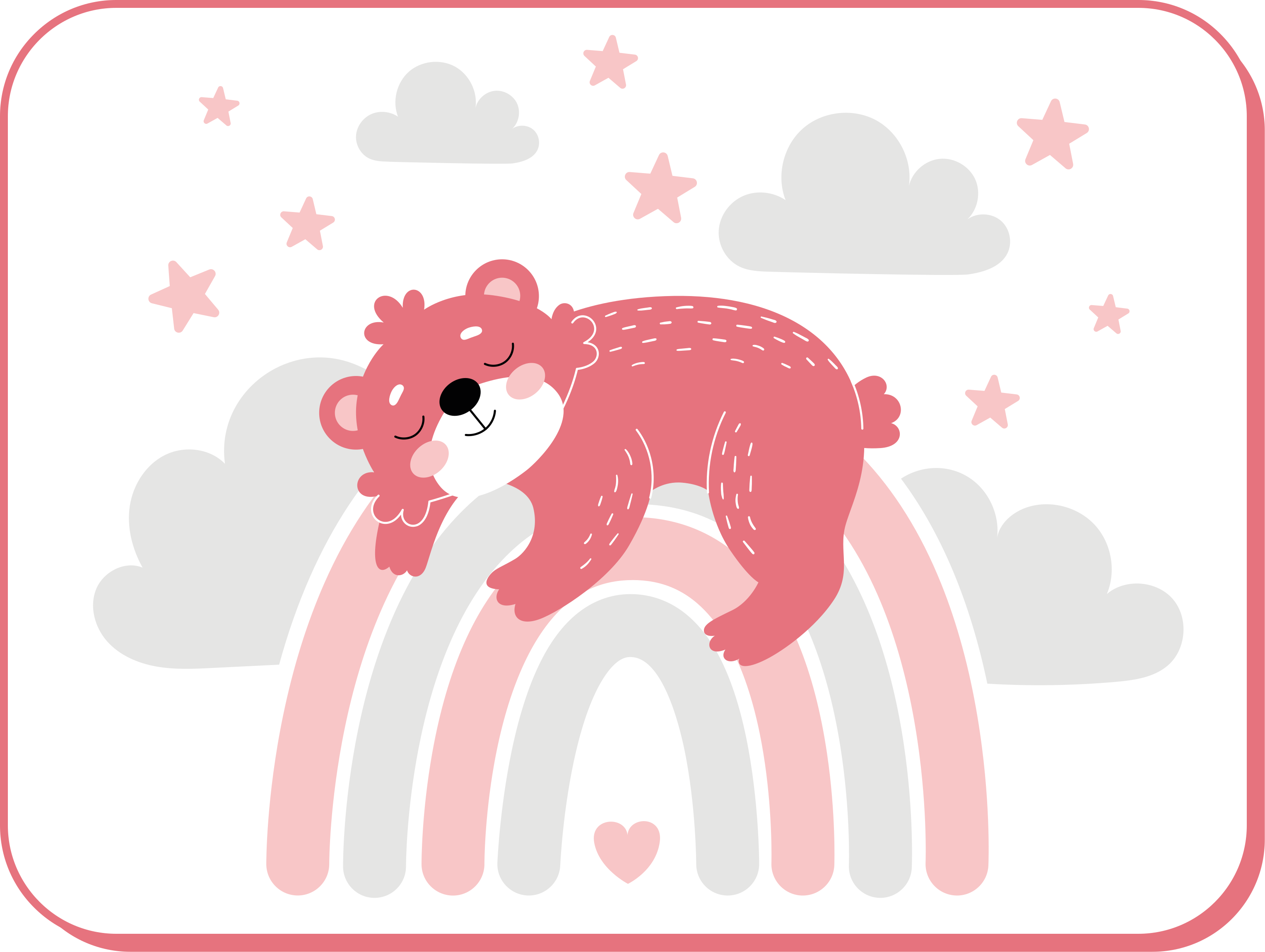 Alfombra vinílica bebé oso soñoliento arcoiris - TenVinilo