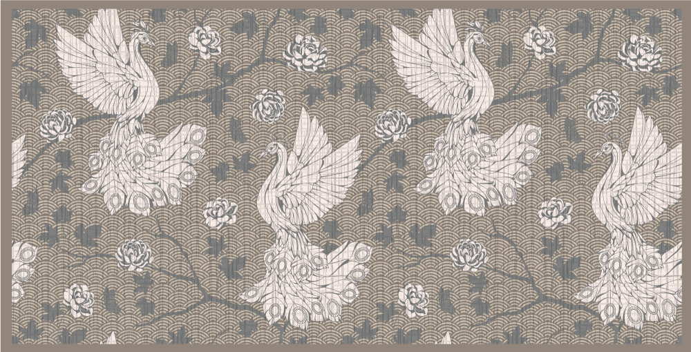 Aflombra vinílica animales escena del jardín de la grúa - TenVinilo