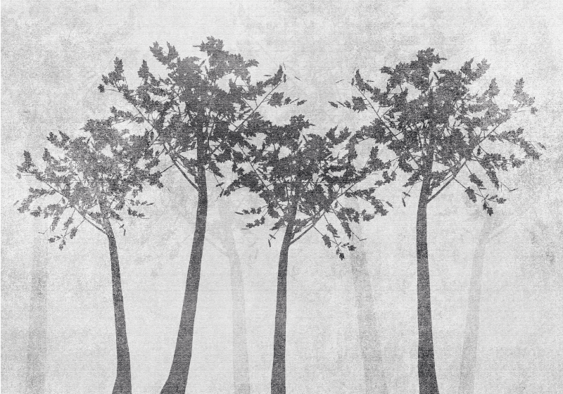 Alfombra vinílica naturaleza árboles estilo escandinavo - TenVinilo