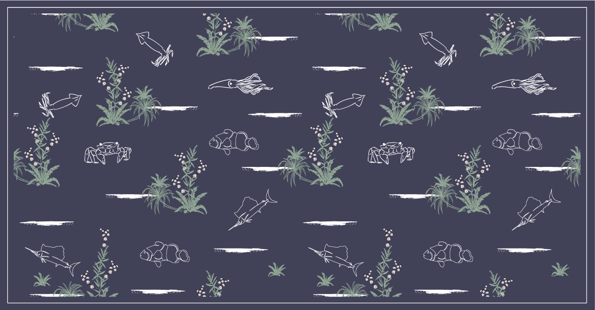 Alfombra vinílica naturaleza ilustraciones naturales - TenVinilo
