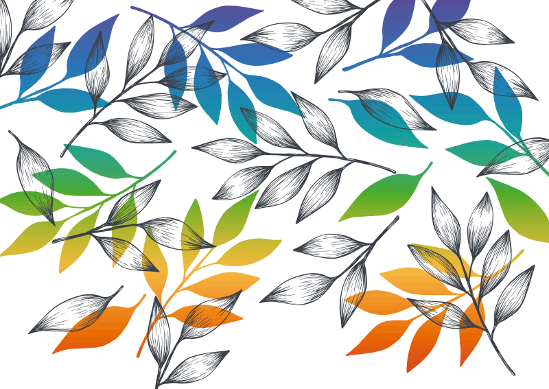 Alfombra vinilo flores hojas de colores arcoíris - TenVinilo