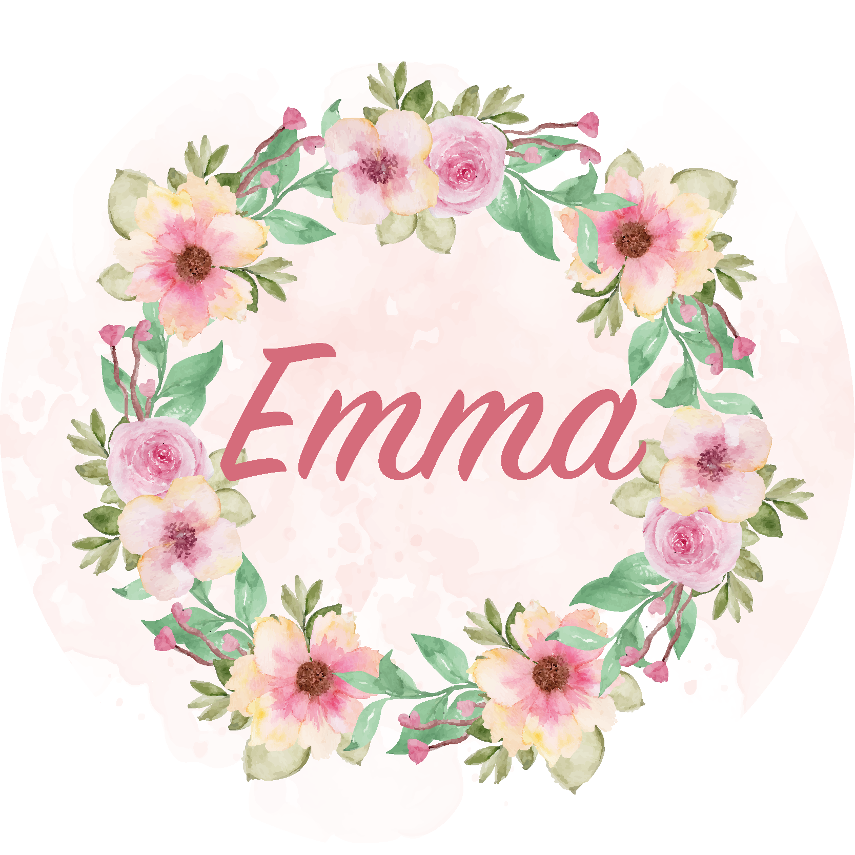 Alfombra vinilo personalizable corona de flores - TenVinilo