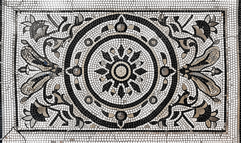 Alfombra vinílica comedor diseño art nouveau - TenVinilo