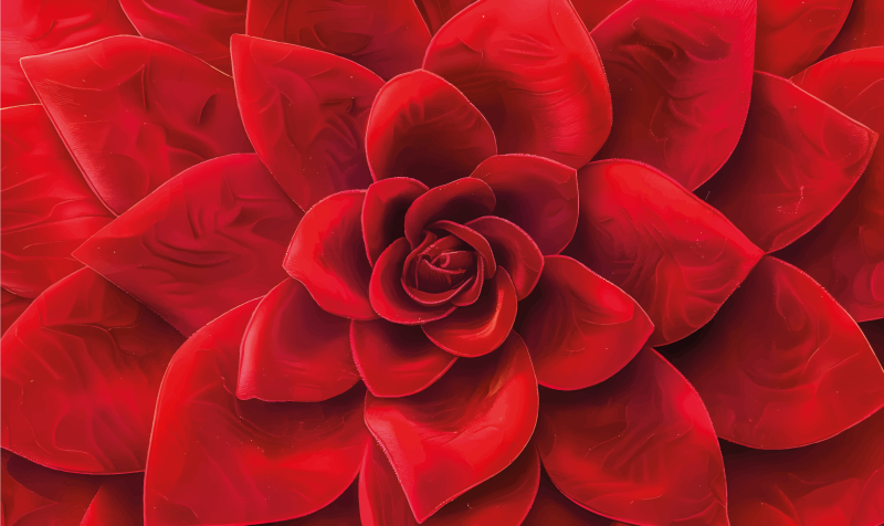 Alfombra vinílica roja diseño de pétalos de flores - TenVinilo